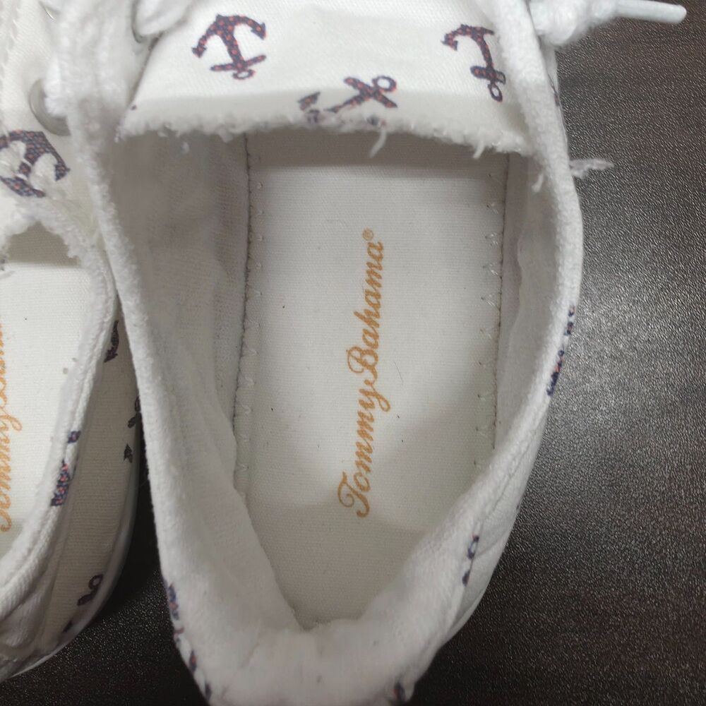 Tommy Bahama Womens 7 Nautical Anchor Sneakers White Canvas Casual Shoes - Picture 11 of 11